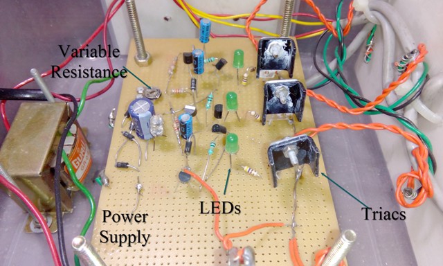 the photo of the circuit assembled by the author
