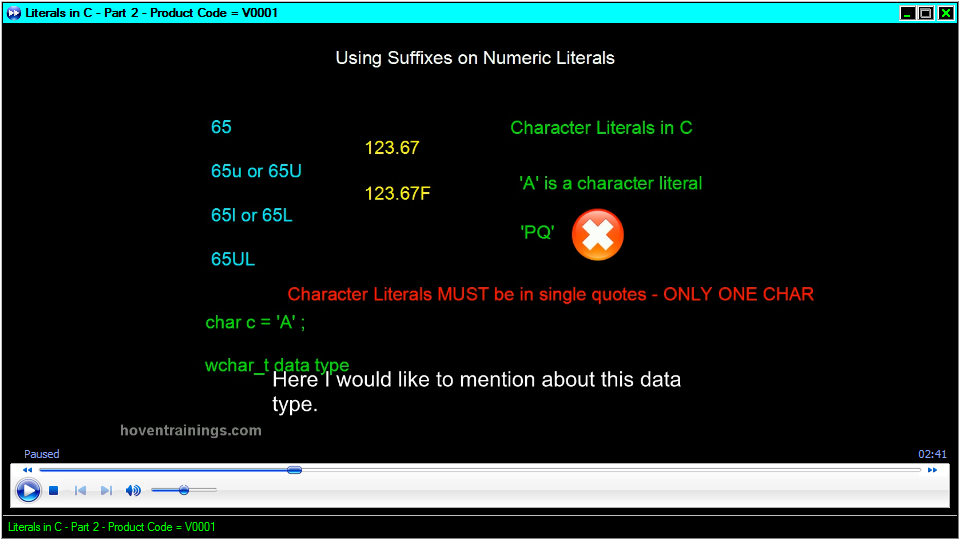 screenshot of the video being played in the software